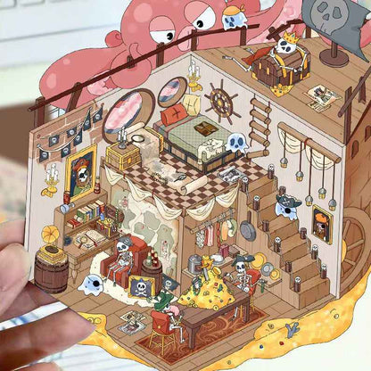 Cute Animal 8.0 – 3D Sticker Scenes - 6 Theme Sets: Health Club | Sunken Treasure | Reunion New Year | Hot Spring House | Space-Time Magic House | Ice and Snow World