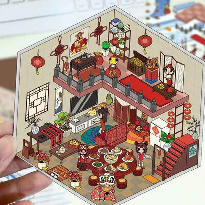 Cute Animal 8.0 – 3D Sticker Scenes - 6 Theme Sets: Health Club | Sunken Treasure | Reunion New Year | Hot Spring House | Space-Time Magic House | Ice and Snow World