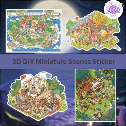 Sweet Moments – 3D Sticker Scenes - 4 Theme Sets: Cat Sky Island | Ghost House | RV Camping | Traditional Tavern