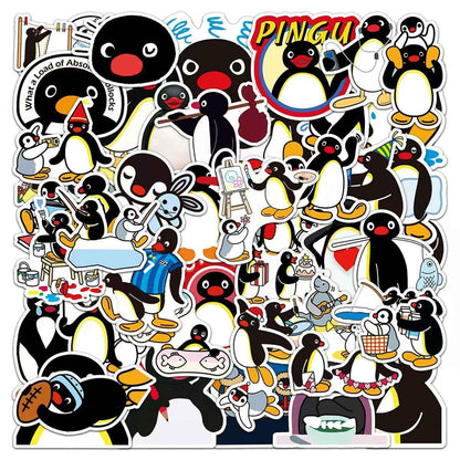 Penguin Family 50-Piece Sticker Pack | Cute Characters, DIY Crafting, Journal, Laptop, Water Bottle, Scrapbooking, Reusable, Waterproof PVC