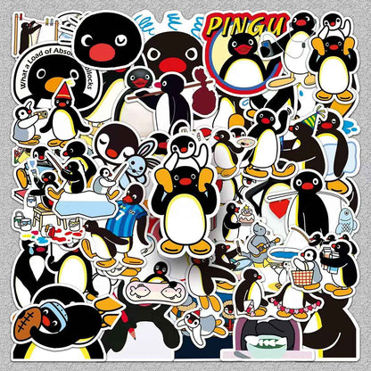Penguin Family 50-Piece Sticker Pack | Cute Characters, DIY Crafting, Journal, Laptop, Water Bottle, Scrapbooking, Reusable, Waterproof PVC