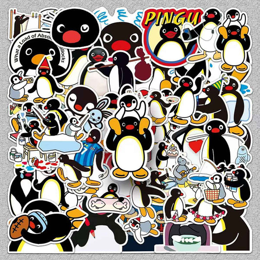 Penguin Family 50-Piece Sticker Pack | Cute Characters, DIY Crafting, Journal, Laptop, Water Bottle, Scrapbooking, Reusable, Waterproof PVC