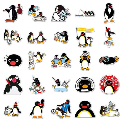 Penguin Family 50-Piece Sticker Pack | Cute Characters, DIY Crafting, Journal, Laptop, Water Bottle, Scrapbooking, Reusable, Waterproof PVC