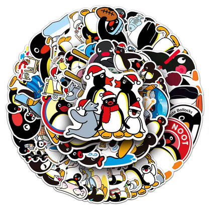 Penguin Family 50-Piece Sticker Pack | Cute Characters, DIY Crafting, Journal, Laptop, Water Bottle, Scrapbooking, Reusable, Waterproof PVC