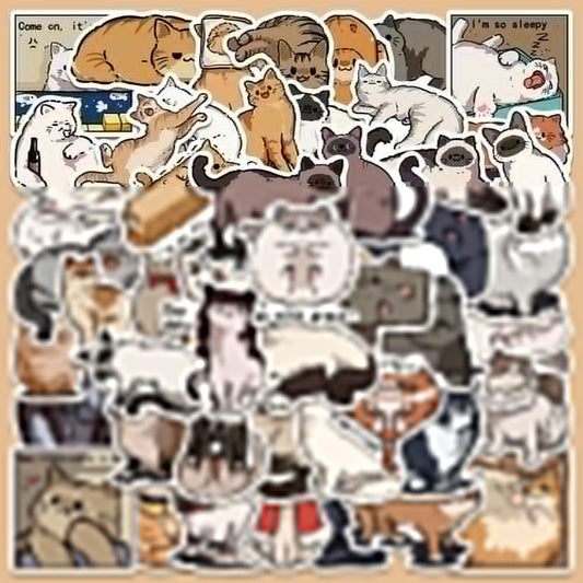 Graffiti Cats & Dogs 100-Piece Sticker Pack | Fun Characters, DIY Crafting, Journal, Laptop, Water Bottle, Scrapbooking, Reusable, Waterproof PVC - SNSEASY