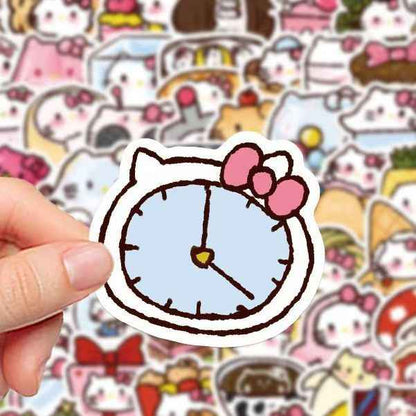 Cute Hello Kitty 90-Piece Sticker Pack | Kawaii Characters, DIY Crafting, Journal, Laptop, Water Bottle, Scrapbooking, Reusable, Waterproof PVC