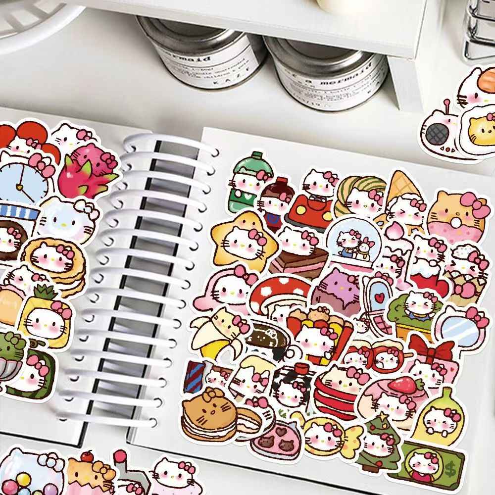 Cute Hello Kitty 90-Piece Sticker Pack | Kawaii Characters, DIY Crafting, Journal, Laptop, Water Bottle, Scrapbooking, Reusable, Waterproof PVC