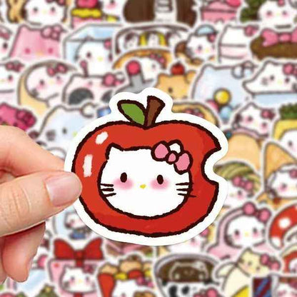 Cute Hello Kitty 90-Piece Sticker Pack | Kawaii Characters, DIY Crafting, Journal, Laptop, Water Bottle, Scrapbooking, Reusable, Waterproof PVC