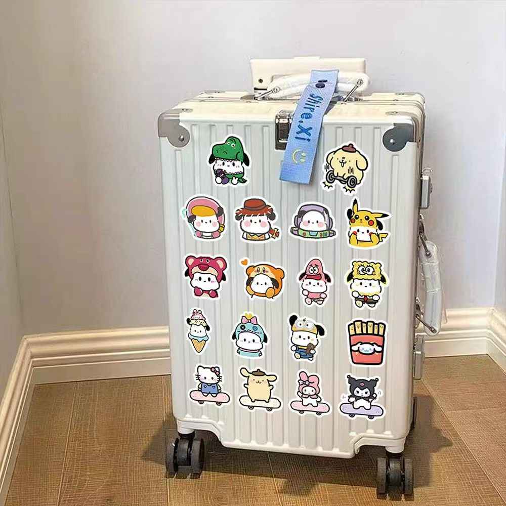 Cute Sanrio 100-Piece Sticker Pack | Kawaii Characters, DIY Crafting, Journal, Laptop, Water Bottle, Scrapbooking, Reusable, Waterproof PVC