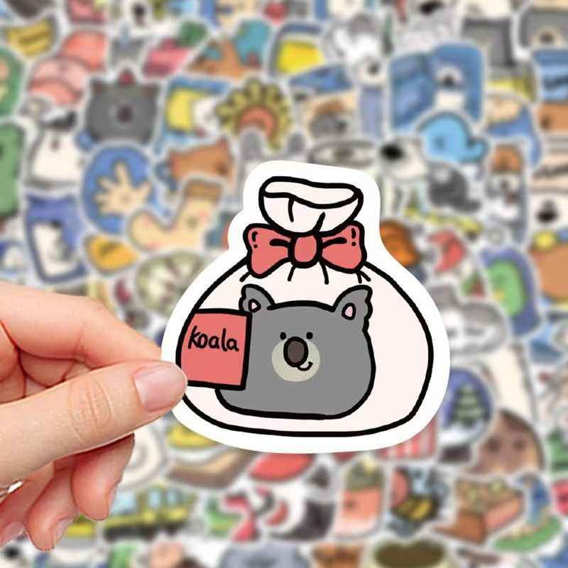 Animal Hotel 100-Piece Sticker Pack | Cute Animals, DIY Crafting, Journal, Laptop, Water Bottle, Scrapbooking, Reusable, Waterproof PVC