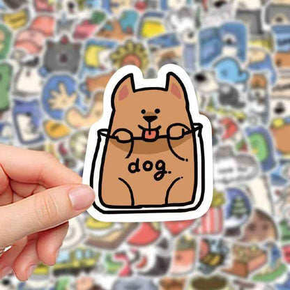 Animal Hotel 100-Piece Sticker Pack | Cute Animals, DIY Crafting, Journal, Laptop, Water Bottle, Scrapbooking, Reusable, Waterproof PVC