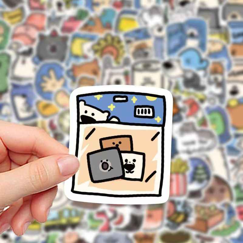 Animal Hotel 100-Piece Sticker Pack | Cute Animals, DIY Crafting, Journal, Laptop, Water Bottle, Scrapbooking, Reusable, Waterproof PVC