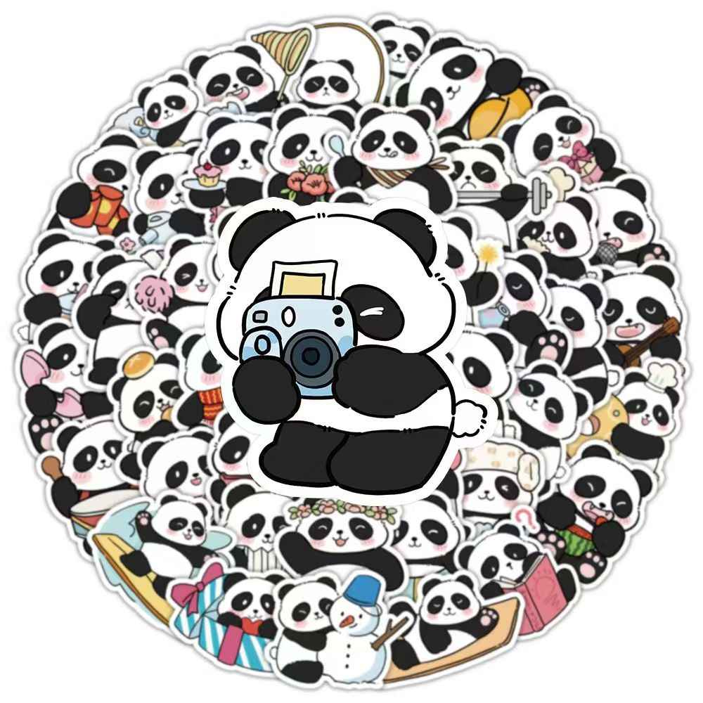 Adorable Panda Bear 50-Piece Sticker Pack | Cute Characters, DIY Crafting, Journal, Laptop, Water Bottle, Scrapbooking, Reusable, Waterproof PVC