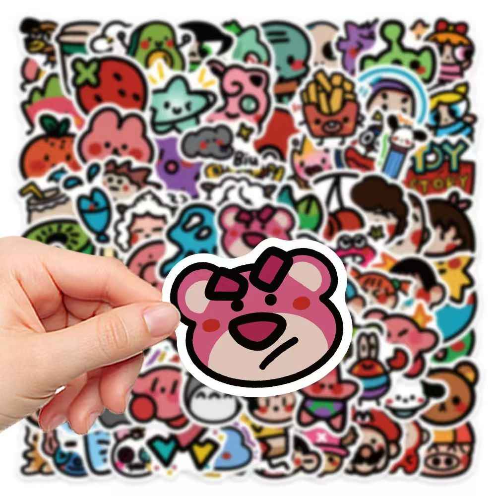 Cute Animated Cartoon Characters 90-Piece Sticker Pack | Fun Designs, DIY Crafting, Journal, Laptop, Water Bottle, Scrapbooking, Reusable, Waterproof PVC