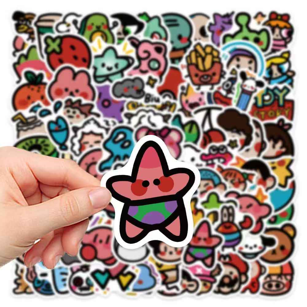 Cute Animated Cartoon Characters 90-Piece Sticker Pack | Fun Designs, DIY Crafting, Journal, Laptop, Water Bottle, Scrapbooking, Reusable, Waterproof PVC