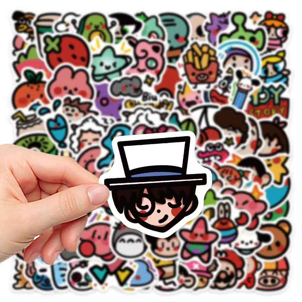 Cute Animated Cartoon Characters 90-Piece Sticker Pack | Fun Designs, DIY Crafting, Journal, Laptop, Water Bottle, Scrapbooking, Reusable, Waterproof PVC