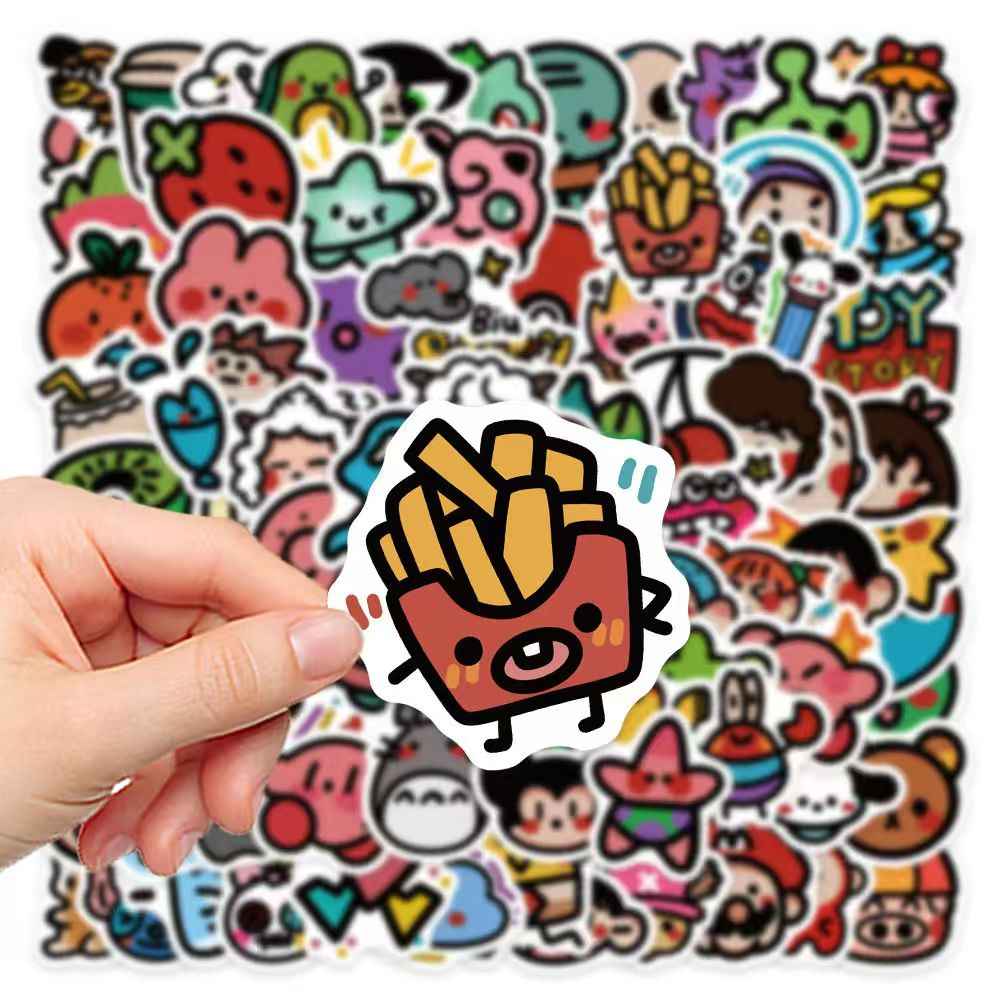 Cute Animated Cartoon Characters 90-Piece Sticker Pack | Fun Designs, DIY Crafting, Journal, Laptop, Water Bottle, Scrapbooking, Reusable, Waterproof PVC