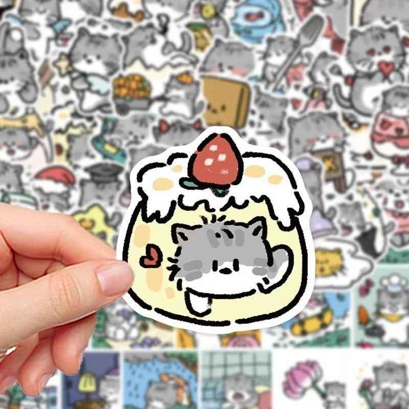 Kitten Diary 60-Piece Sticker Pack | Cute Cat Designs, DIY Crafting, Journal, Laptop, Water Bottle, Scrapbooking, Reusable, Waterproof PVC