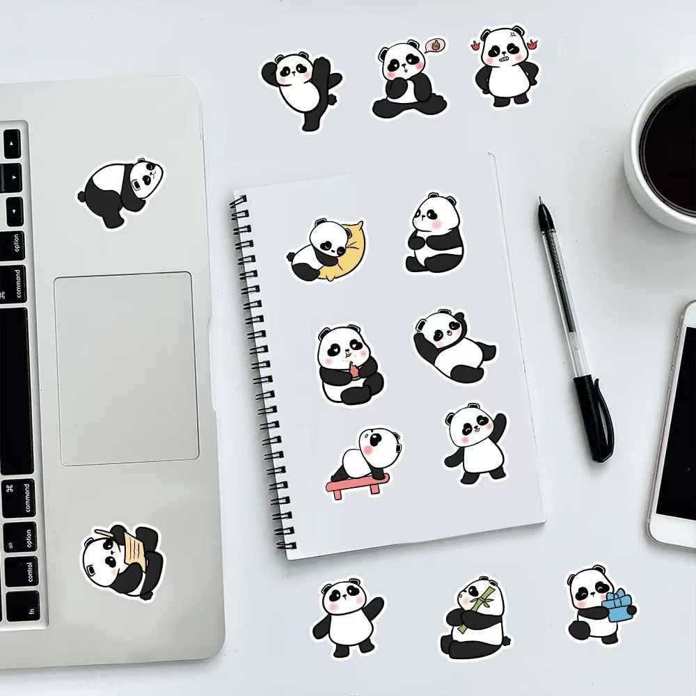 Healing Panda 50-Piece Sticker Pack | Cute Panda Designs, DIY Crafting, Journal, Laptop, Water Bottle, Scrapbooking, Reusable, Waterproof PVC