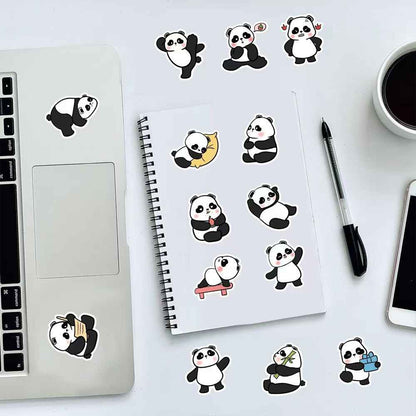 Healing Panda 50-Piece Sticker Pack | Cute Panda Designs, DIY Crafting, Journal, Laptop, Water Bottle, Scrapbooking, Reusable, Waterproof PVC