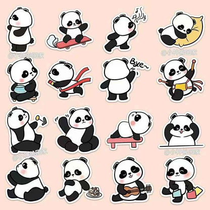Healing Panda 50-Piece Sticker Pack | Cute Panda Designs, DIY Crafting, Journal, Laptop, Water Bottle, Scrapbooking, Reusable, Waterproof PVC
