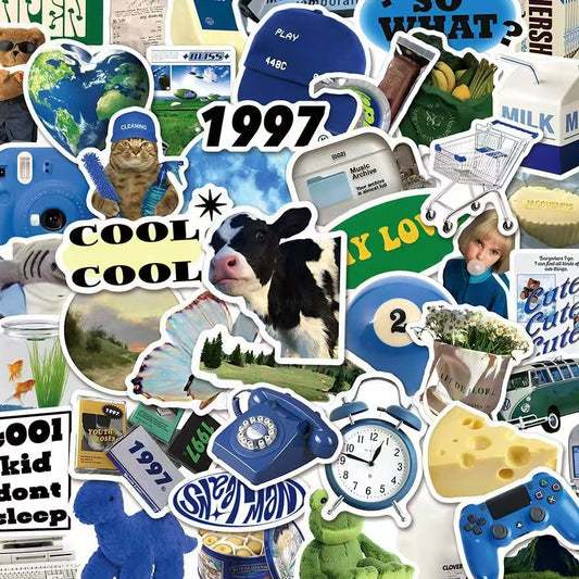 Blue IKEA Style 50-Piece Sticker Pack (1)