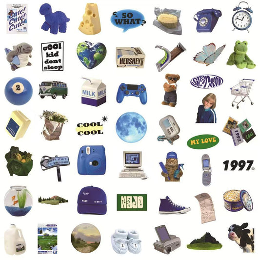 Blue IKEA Style 50-Piece Sticker Pack (6)