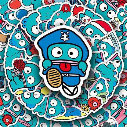 Cute Ugly Fish Hanton 50-Piece Sticker Pack | Fun Characters, DIY Crafting, Journal, Laptop, Water Bottle, Scrapbooking, Reusable, Waterproof PVC (Copy)