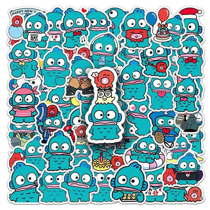 Cute Ugly Fish Hanton 50-Piece Sticker Pack | Fun Characters, DIY Crafting, Journal, Laptop, Water Bottle, Scrapbooking, Reusable, Waterproof PVC (Copy)