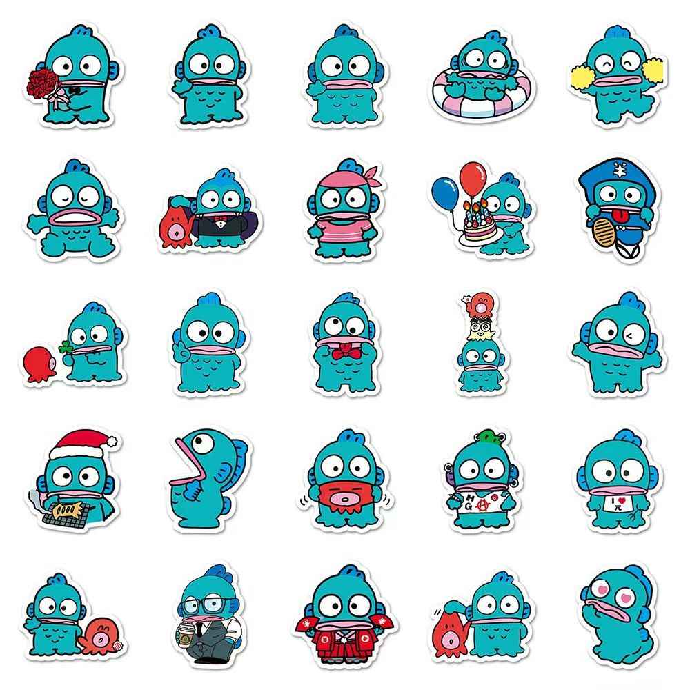 Cute Ugly Fish Hanton 50-Piece Sticker Pack | Fun Characters, DIY Crafting, Journal, Laptop, Water Bottle, Scrapbooking, Reusable, Waterproof PVC (Copy)