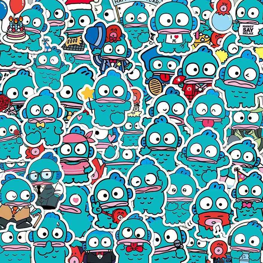 Cute Ugly Fish Hanton 50-Piece Sticker Pack | Fun Characters, DIY Crafting, Journal, Laptop, Water Bottle, Scrapbooking, Reusable, Waterproof PVC (Copy)
