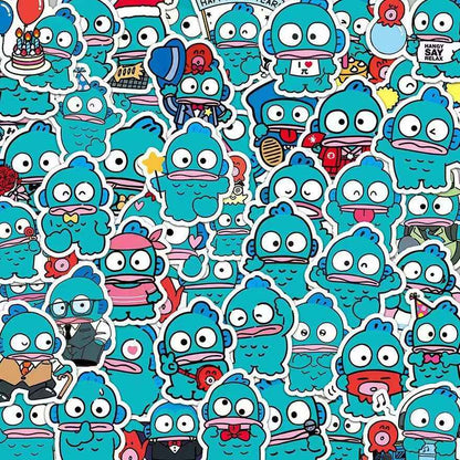 Cute Ugly Fish Hanton 50-Piece Sticker Pack | Fun Characters, DIY Crafting, Journal, Laptop, Water Bottle, Scrapbooking, Reusable, Waterproof PVC (Copy)