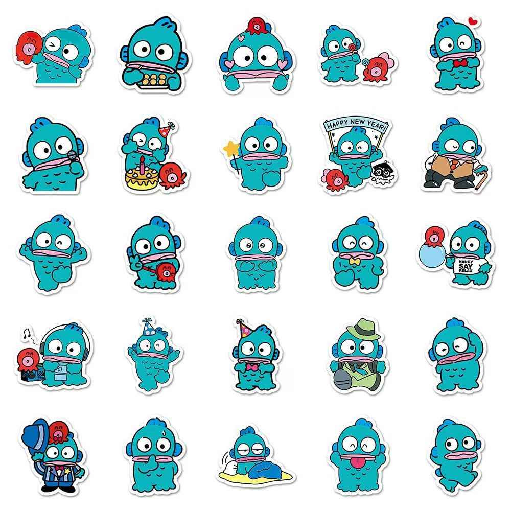 Cute Ugly Fish Hanton 50-Piece Sticker Pack | Fun Characters, DIY Crafting, Journal, Laptop, Water Bottle, Scrapbooking, Reusable, Waterproof PVC (Copy)