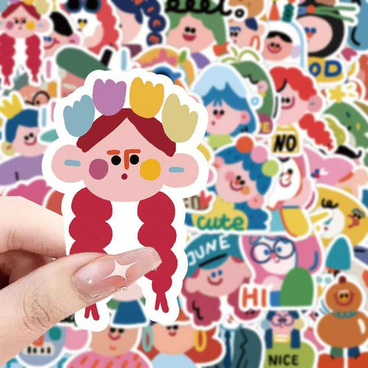 Cartoon Painted Character Portraits 60-Piece Sticker Pack (1)