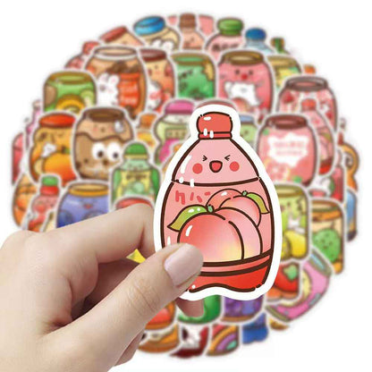 Soda & Snack Food 60-Piece Sticker Pack | Non-Repeating Designs, DIY Crafting, Journal, Laptop, Water Bottle, Scrapbooking, Reusable, Waterproof PVC
