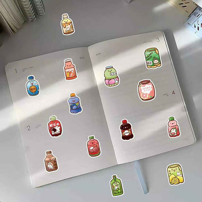 Soda & Snack Food 60-Piece Sticker Pack | Non-Repeating Designs, DIY Crafting, Journal, Laptop, Water Bottle, Scrapbooking, Reusable, Waterproof PVC