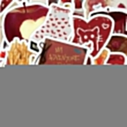 Retro Red 50-Piece Sticker Pack | Non-Repeating Designs, DIY Crafting, Journal, Laptop, Water Bottle, Scrapbooking, Reusable, Waterproof PVC - SNSEASY