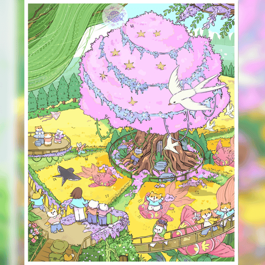Adorable Four Seasons – 3D Miniature Scene Stickers (Plus Size) – 2 Theme Sets: Spring Flower Field | Autumn Encounter