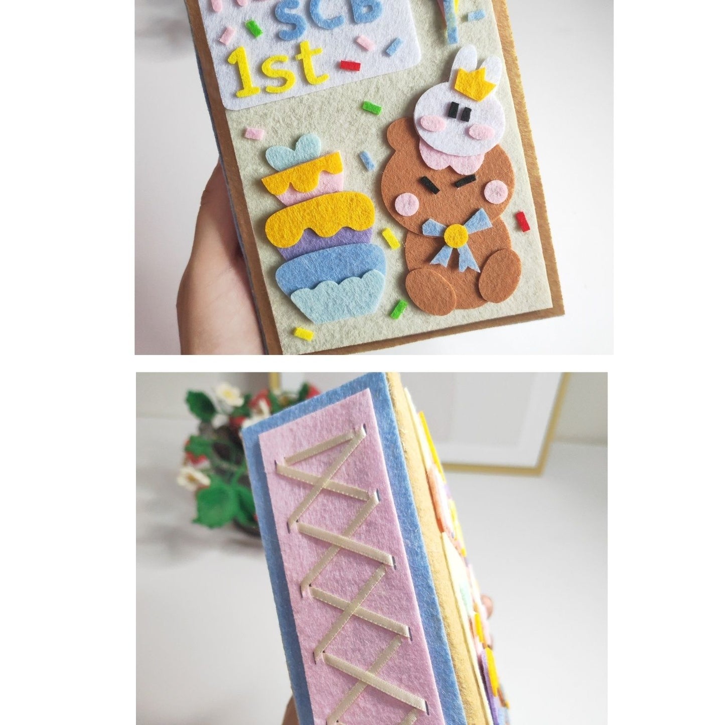 DIY Felt Album Craft Kit – Pre-cut Handmade Set with Cover & 10 Pages (Birthday / Anniversary Themes)
