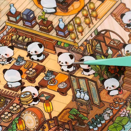 Panda 3-Story Building – Plus 3D Miniature Scenes Sticker (5)