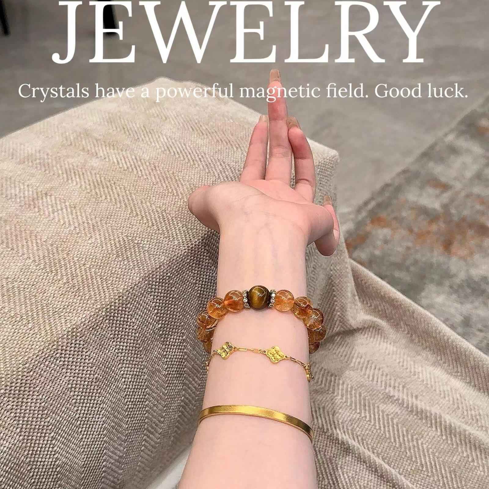 Citrine Natural Crystal Bracelet - Handcrafted Gemstone Jewelry for Abundance & Prosperity