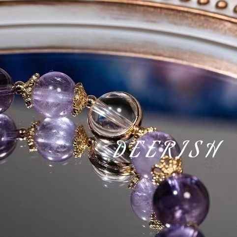 Amethyst Natural Crystal Bracelet with Star - Handcrafted Gemstone Jewelry for Success & Spiritual Growth