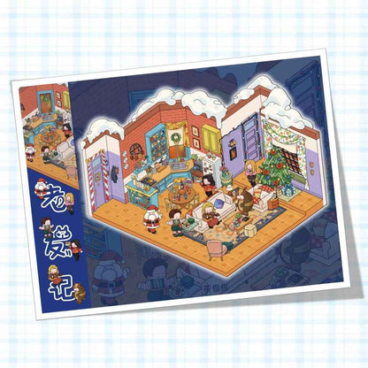 Friends Forever – 3D Isometric Room Stickers - Merry Christmas