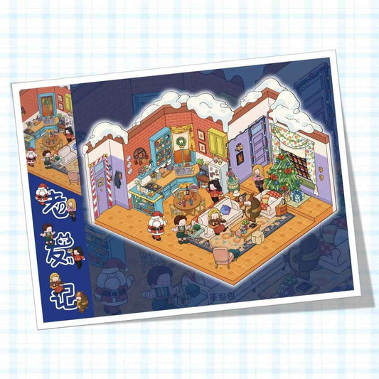 Friends Forever – 3D Isometric Room Stickers - Merry Christmas