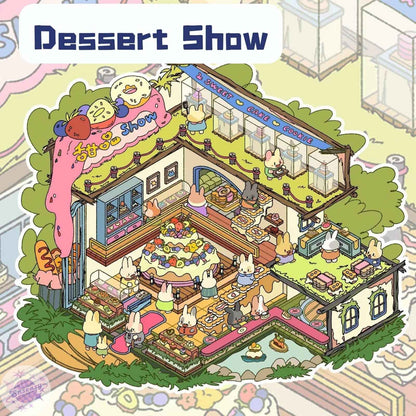 Fairy Tale Town – 3D Miniature Sticker Scenes - 4 Theme Sets: Train Station | Dessert Show| Aquarium | Amusement Park