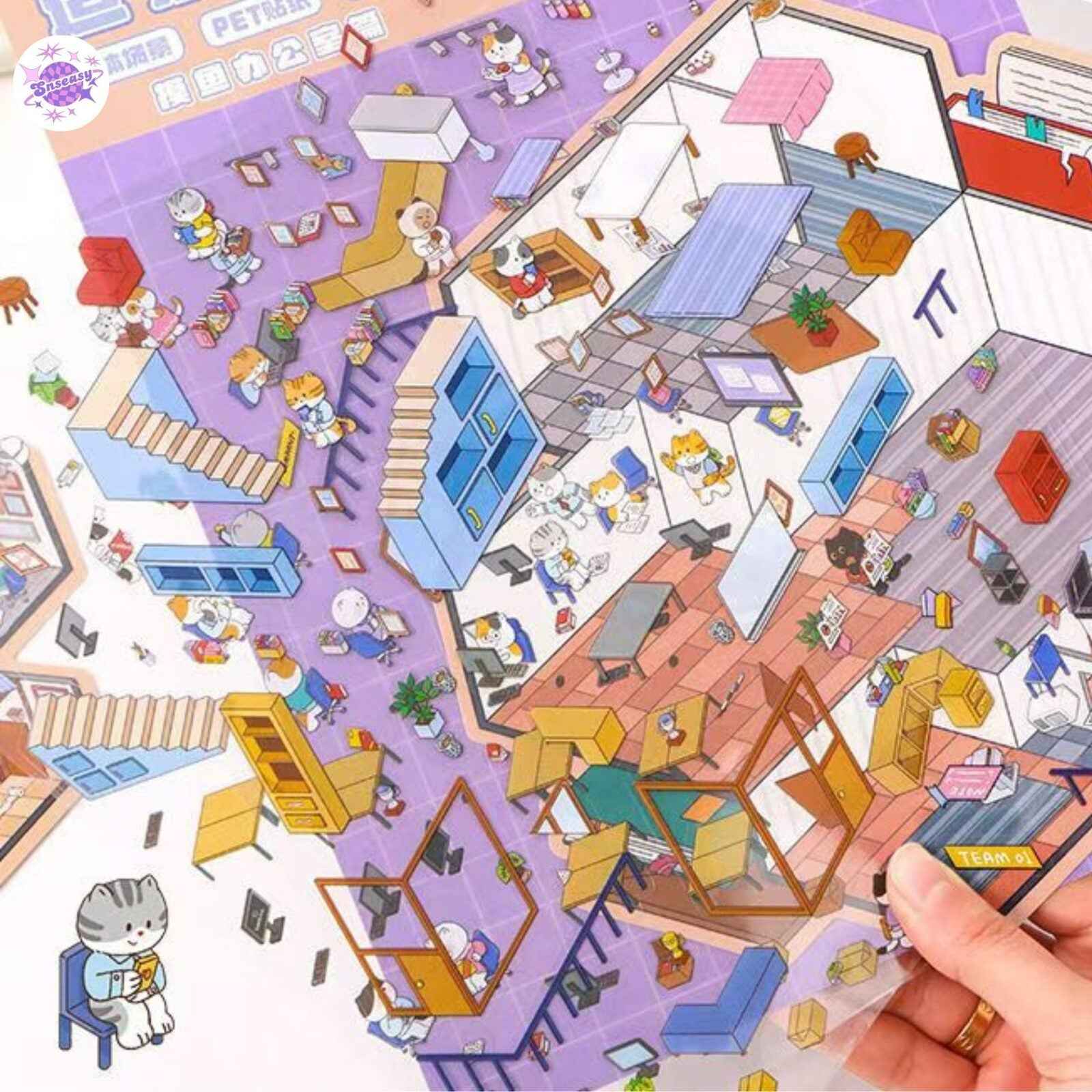 Urban Theme Plus – 3D Miniature Sticker Scenes - 2 Theme Sets: Animal Office | Cowboy Party