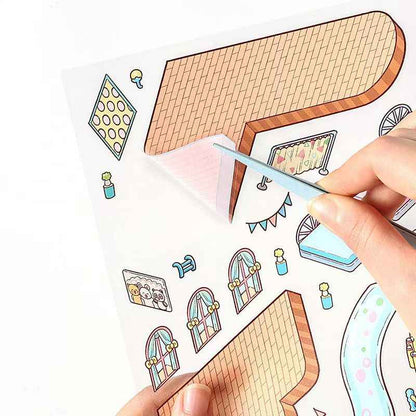 Four Seasons Cottage – 3D Miniature Sticker Scenes - 4 Theme Sets: Spring Cottage | Summer Cottage | Autumn Cottage | Winter Cottage