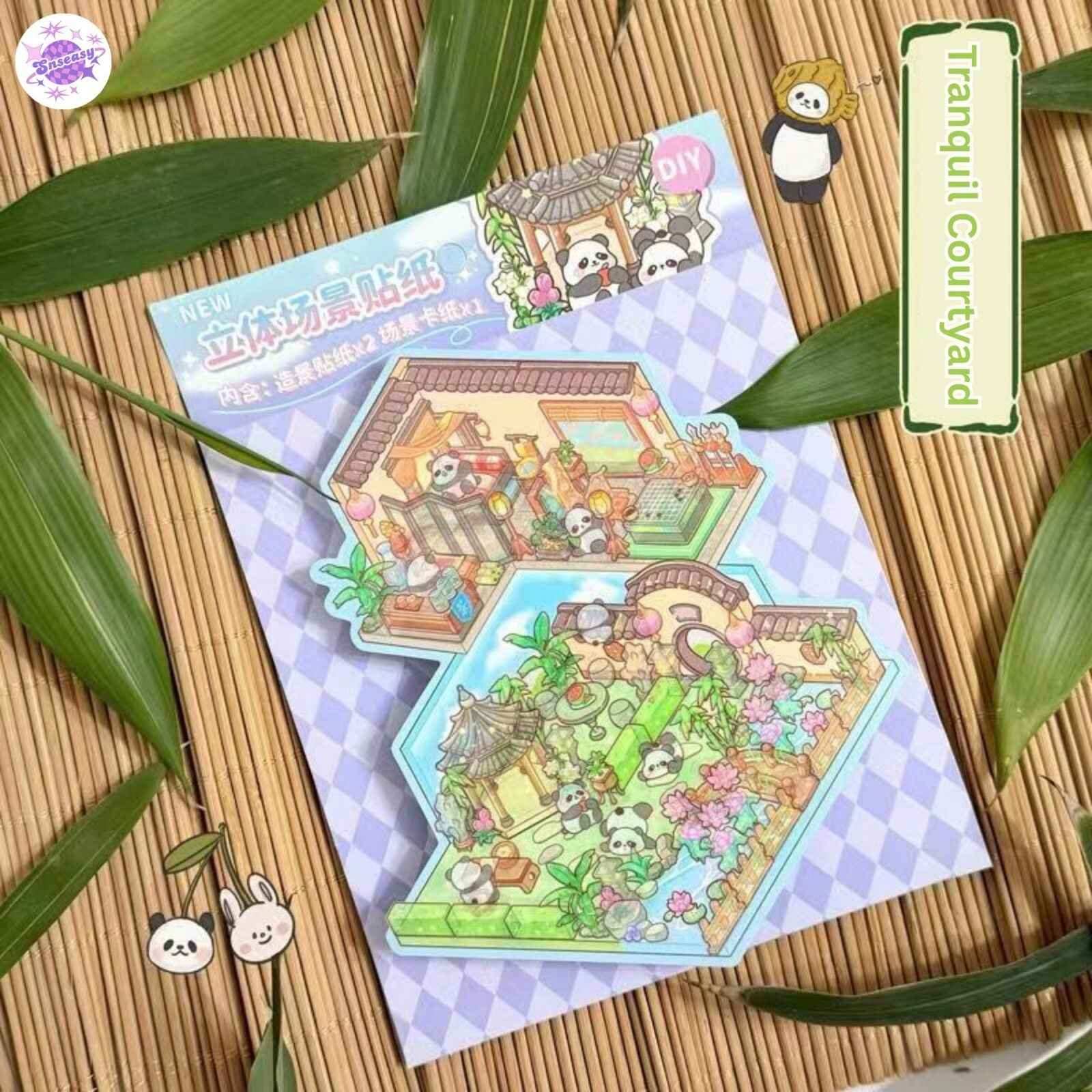 Cute Cottage – 3D Miniature Sticker Scenes - 4 Theme Sets: Surprise Circus | Forest Cottage | Tranquil Courtyard | Gourmet Street