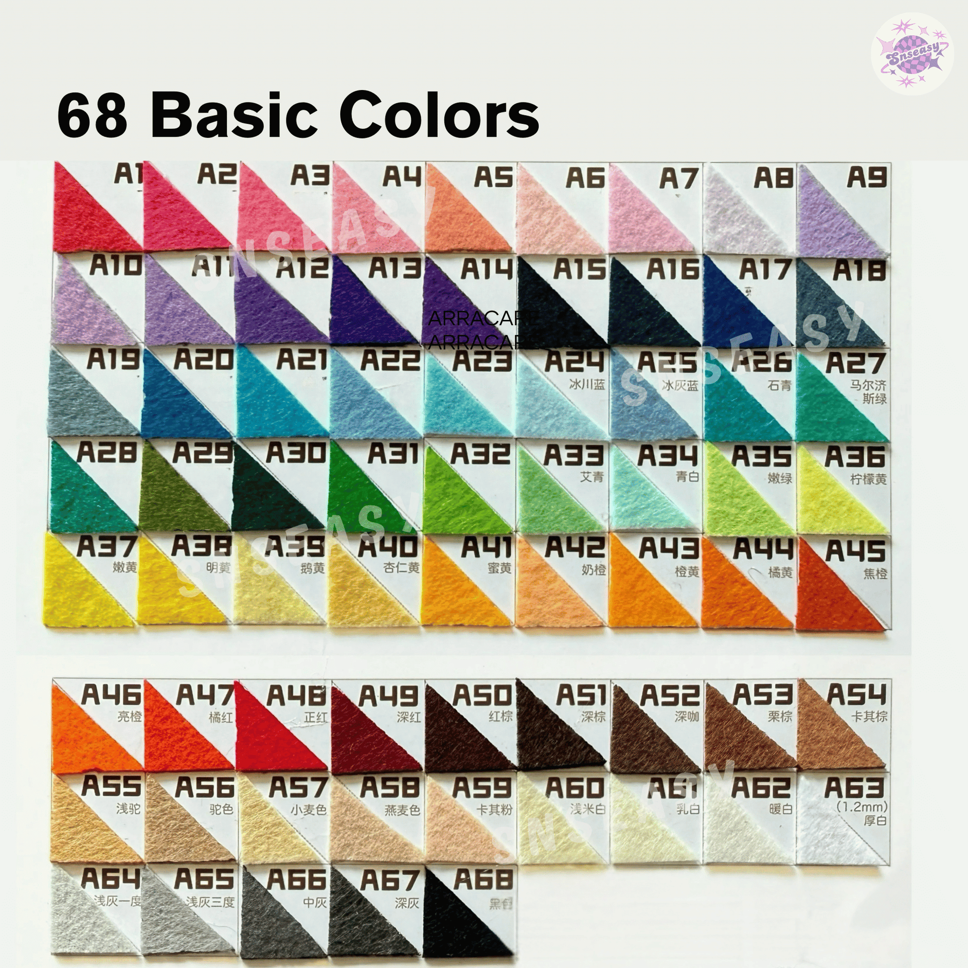 88 Colors Felt Fabric DIY Kit – Soft 1.1mm & Thick 1.5mm Sheets for Crafts, Plushies & Albums (Copy)