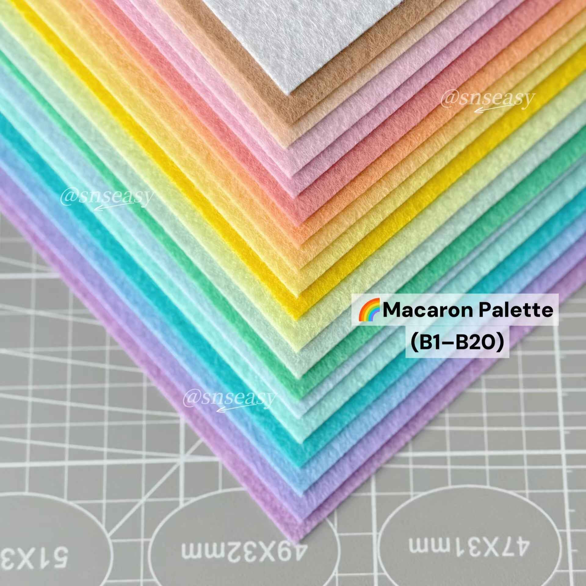88 Colors Felt Fabric DIY Kit – Soft 1.1mm & Thick 1.5mm Sheets for Crafts, Plushies & Albums (Copy)